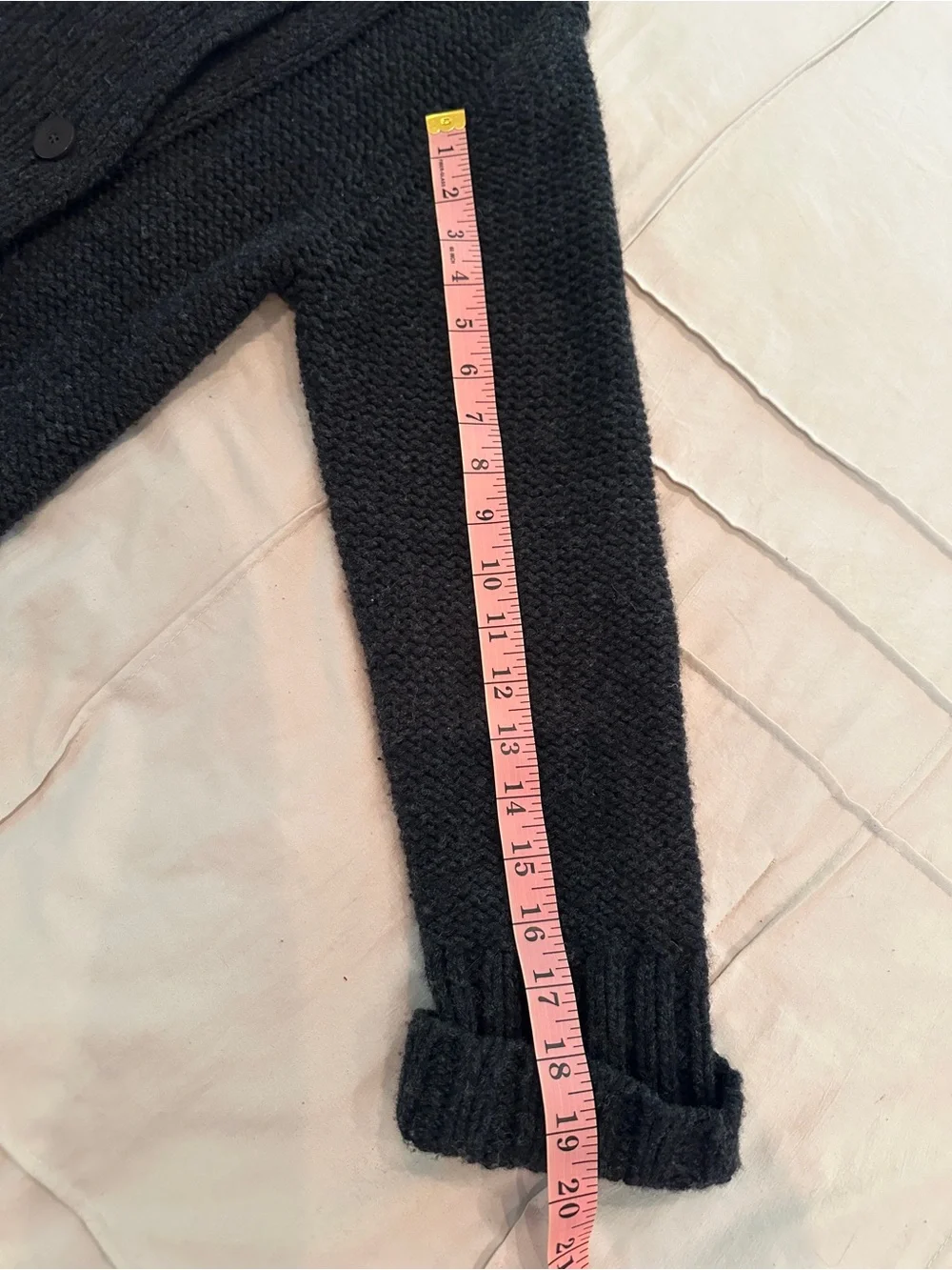 Eileen Fisher Charcoal Ribbed 100% Wool Cardigan Size S